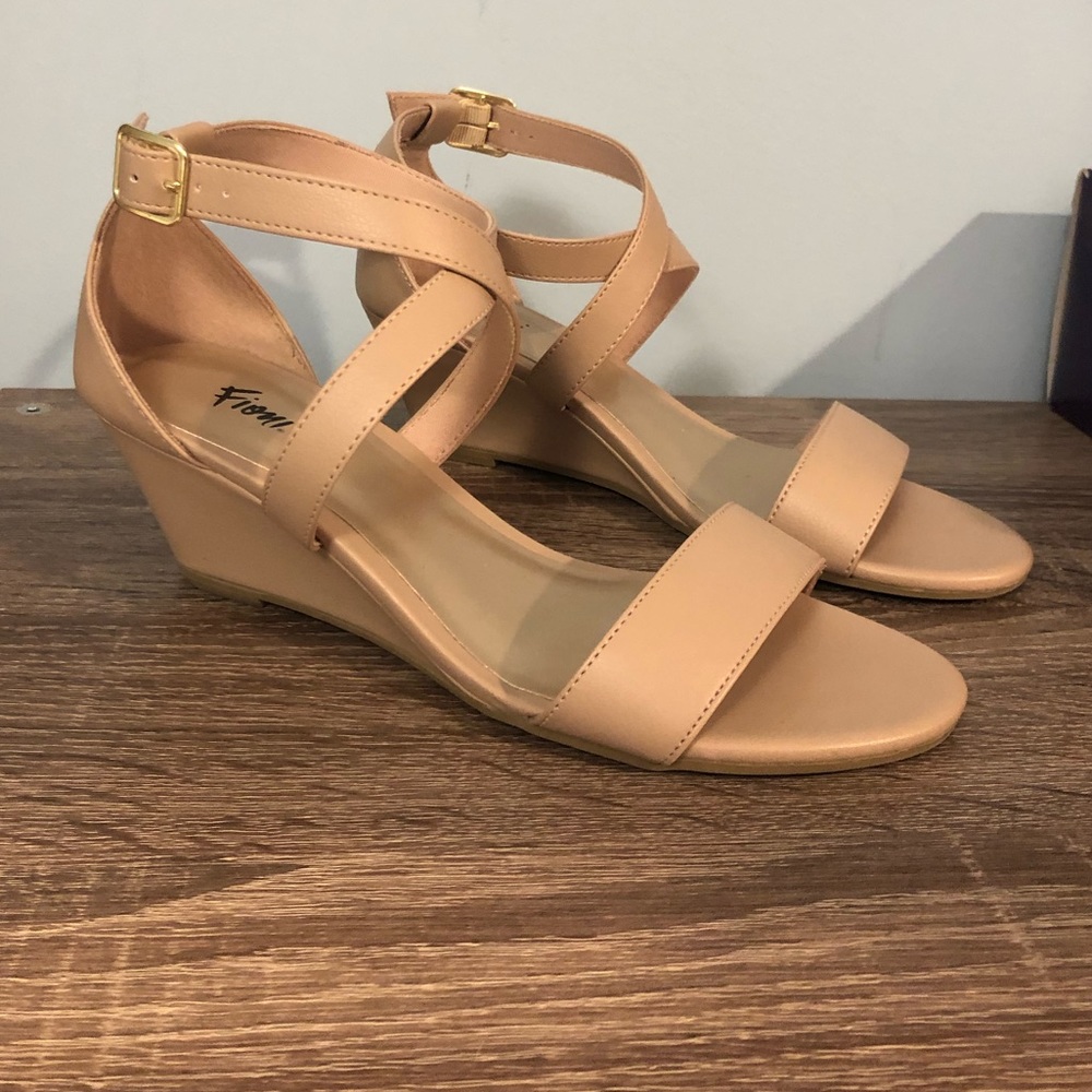 Nude wedge heels